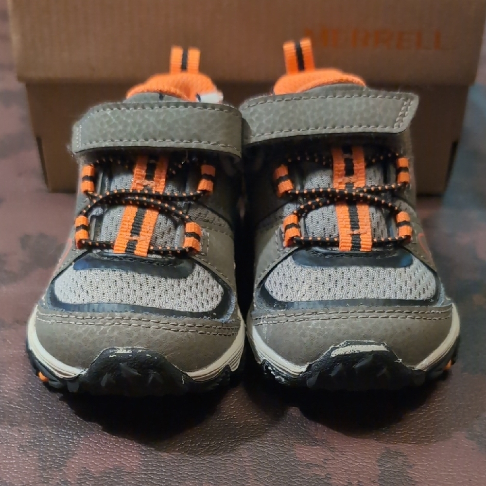 Merrell Trail Quest Jr - Toddler - Gray and Orange Hiking Shoes